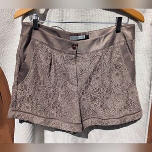 Hakan Yildrim for Koton- Lace Overlay Shorts in Taupe, EUR 40